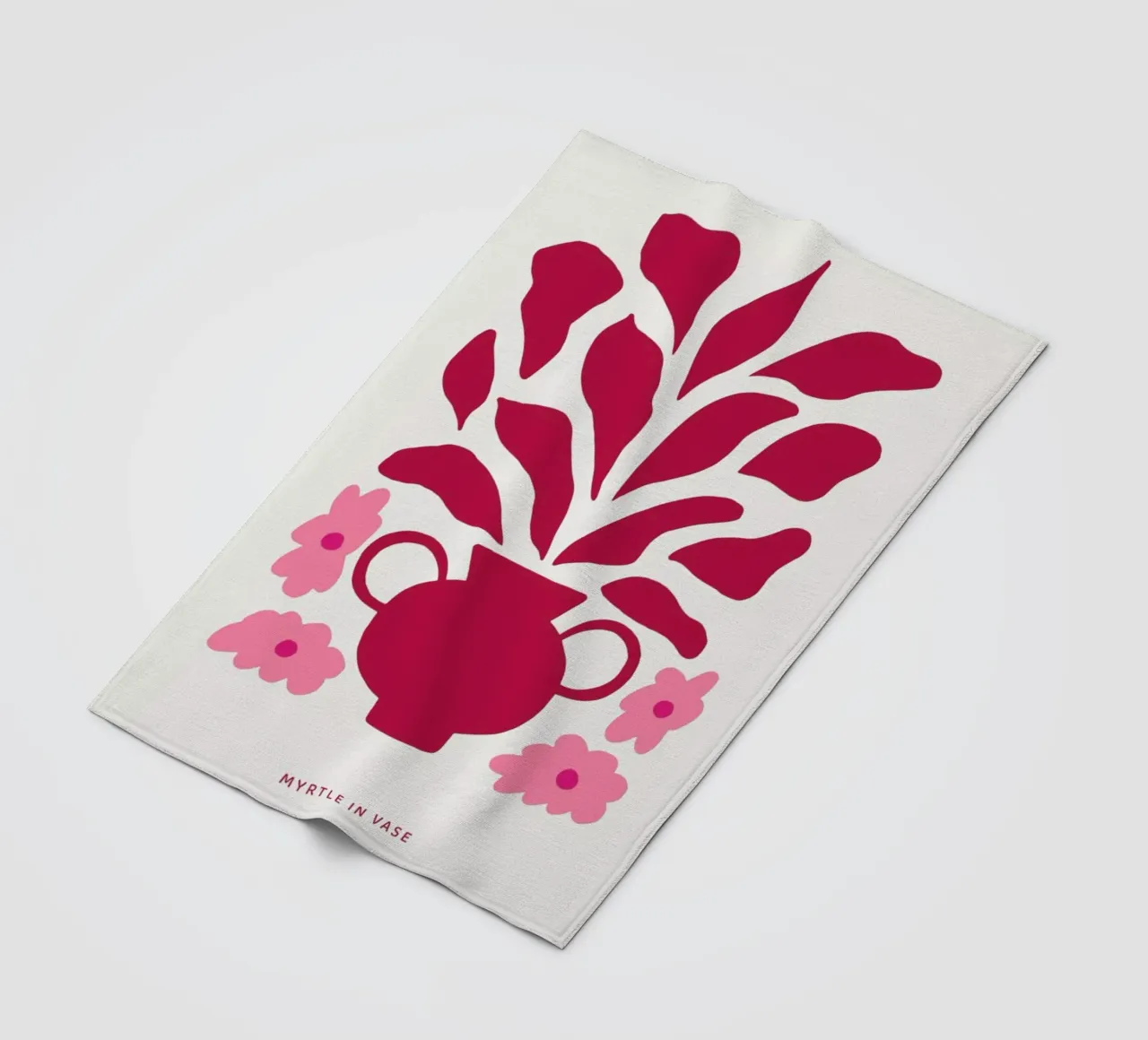 Myrtle in a Vase Viva Magenta coperta in pile da Studio One