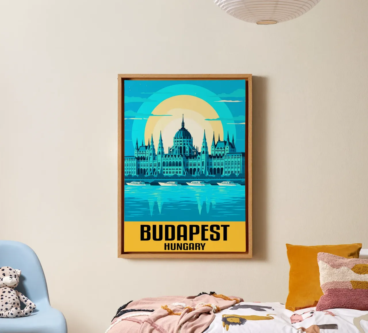 Budapest Ungheria Città Arte Immaginazione tela con Cornice a cassetta da oneheart