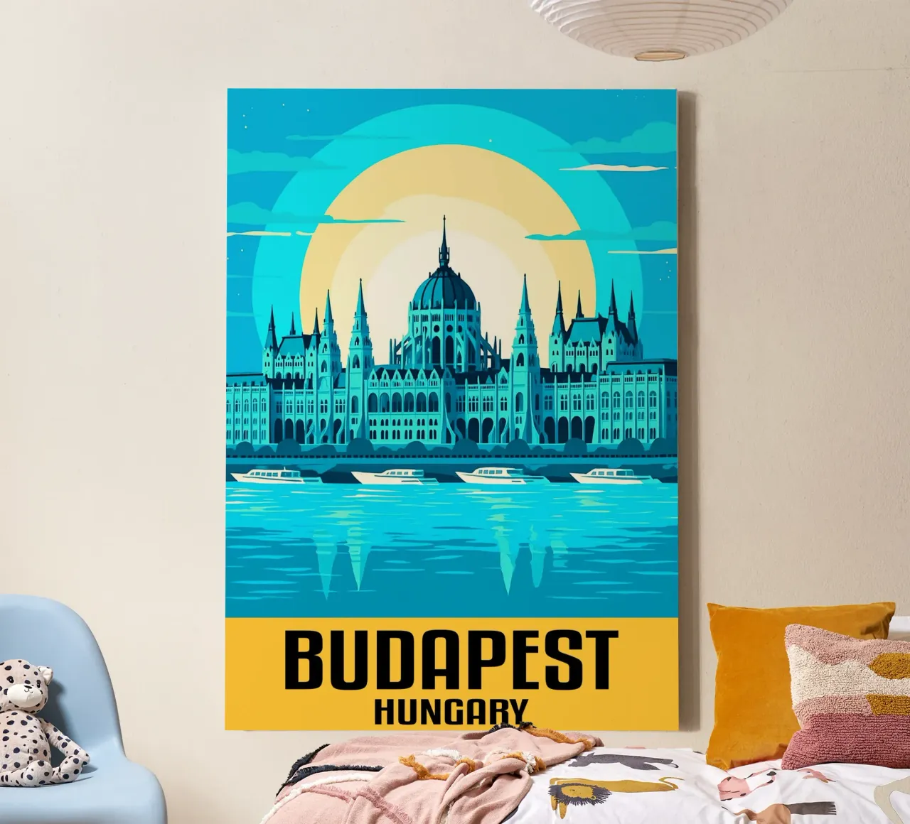 Budapest Ungheria Città Arte Immaginazione tela con Cornice a cassetta da oneheart