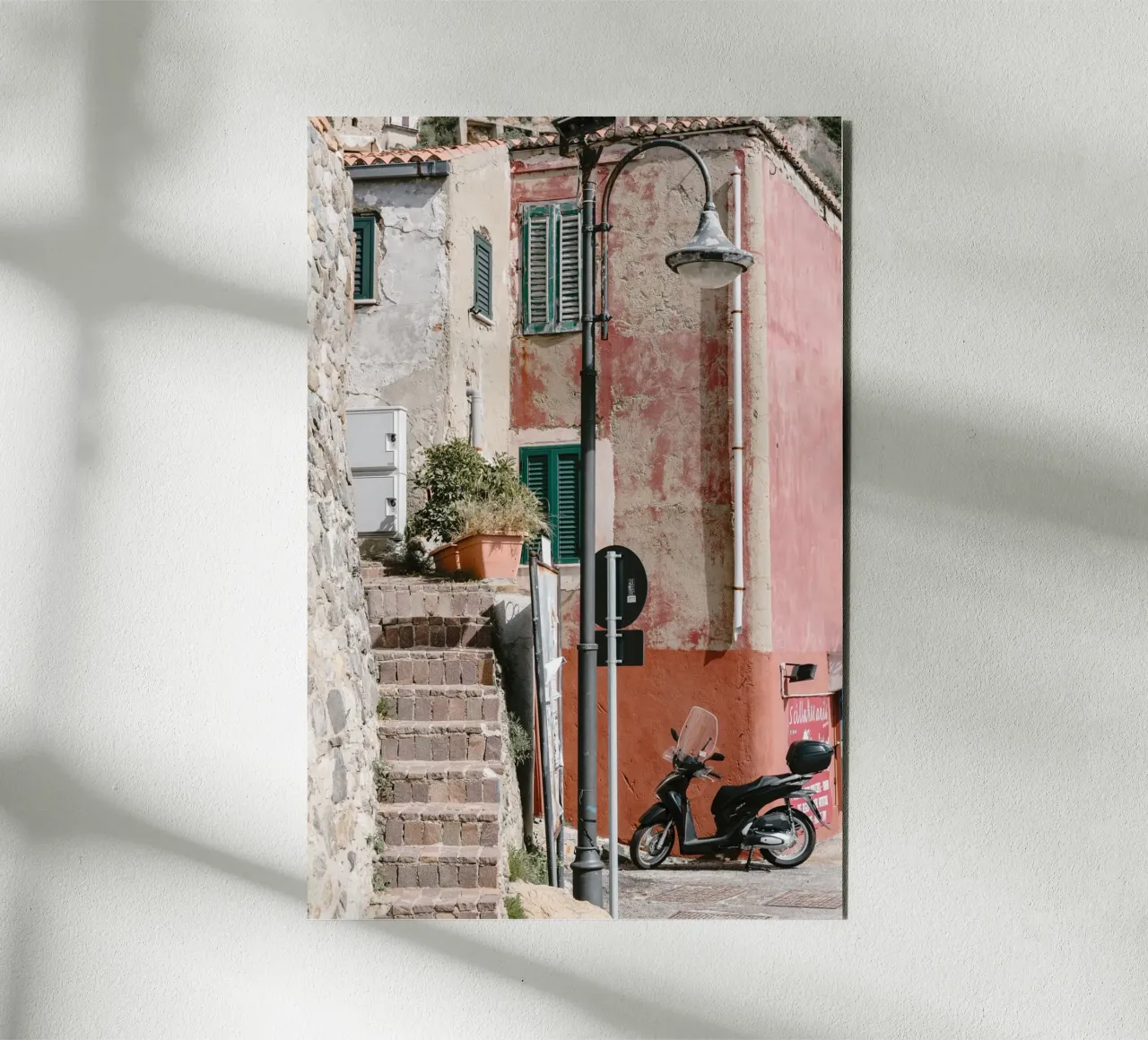 Red building in Calabria alluminio dibond da photolovers