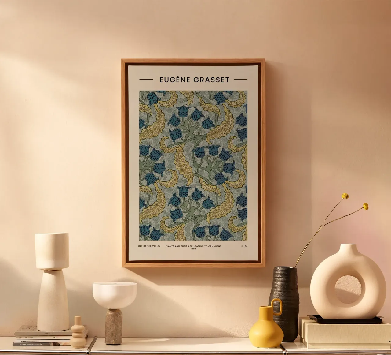 Grasset - Lily of the Valley tela con Cornice a cassetta da Vintage by JUNIQE