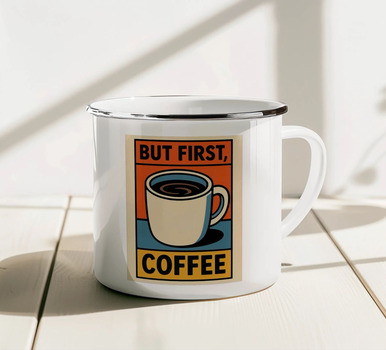 Prima il mio caffè tazza in smalto da 🥝 KIWI STORE