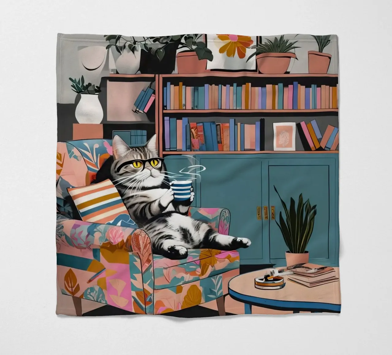 Caffè con gatto coperta in pile da 🥝 KIWI STORE