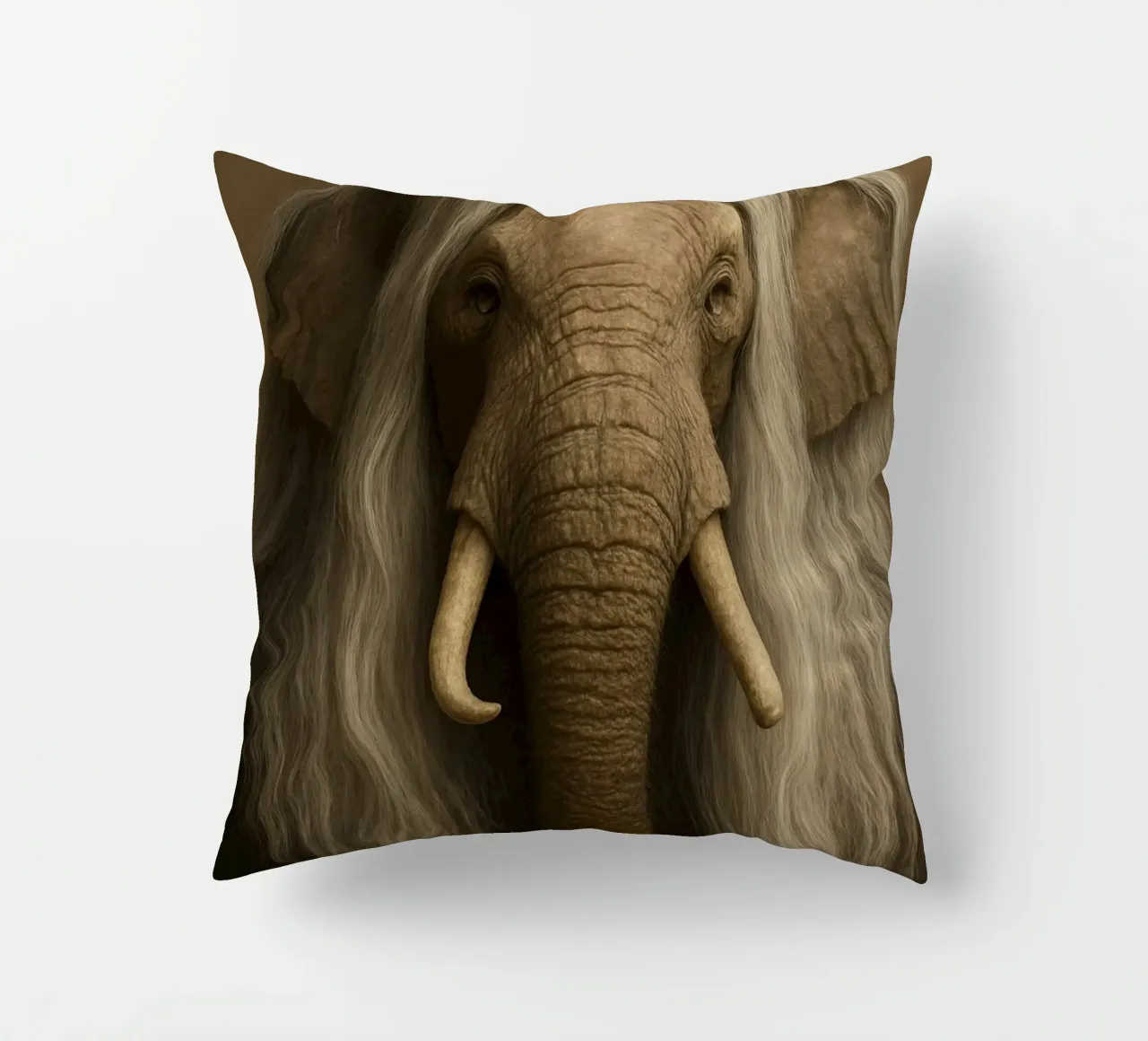 Il saggio elefante dai capelli d'argento cuscino da So Cute Land - Affiches et posters