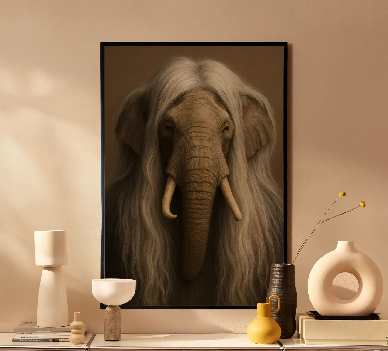Il saggio elefante dai capelli d'argento carta hahnemühle da So Cute Land - Affiches et posters