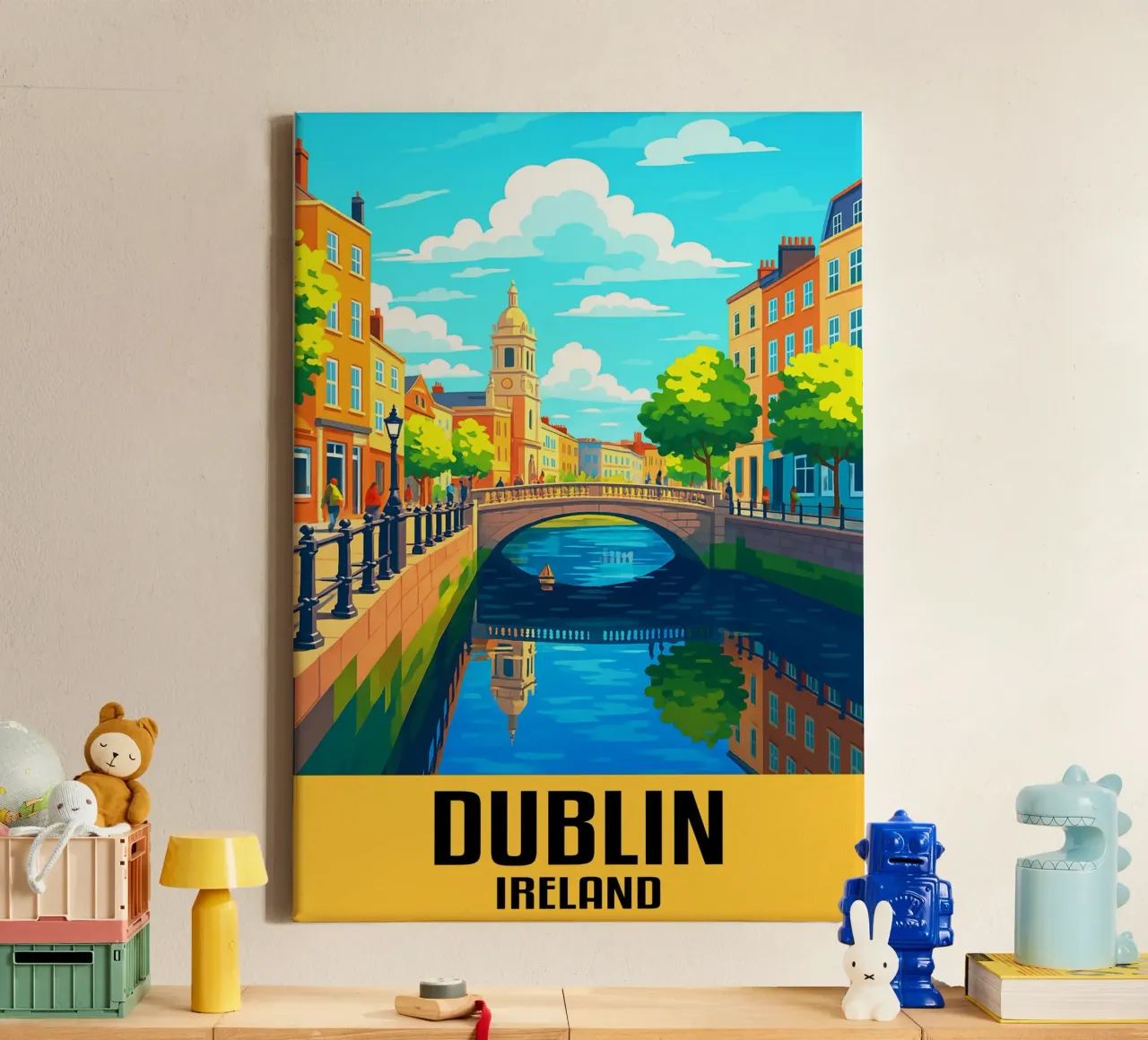 Dublino Irlanda Città Arte Immaginazione tela con Cornice a cassetta da oneheart