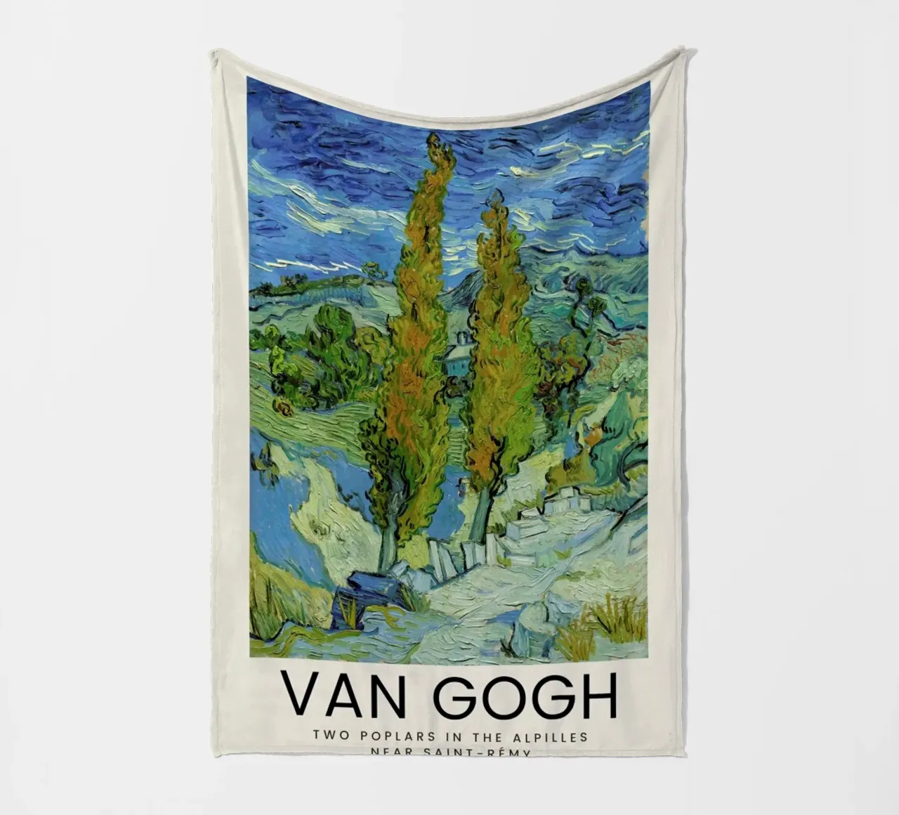 van Gogh - Two Poplars in the Alpilles Near Saint-Rémy coperta in pile da Vintage by JUNIQE