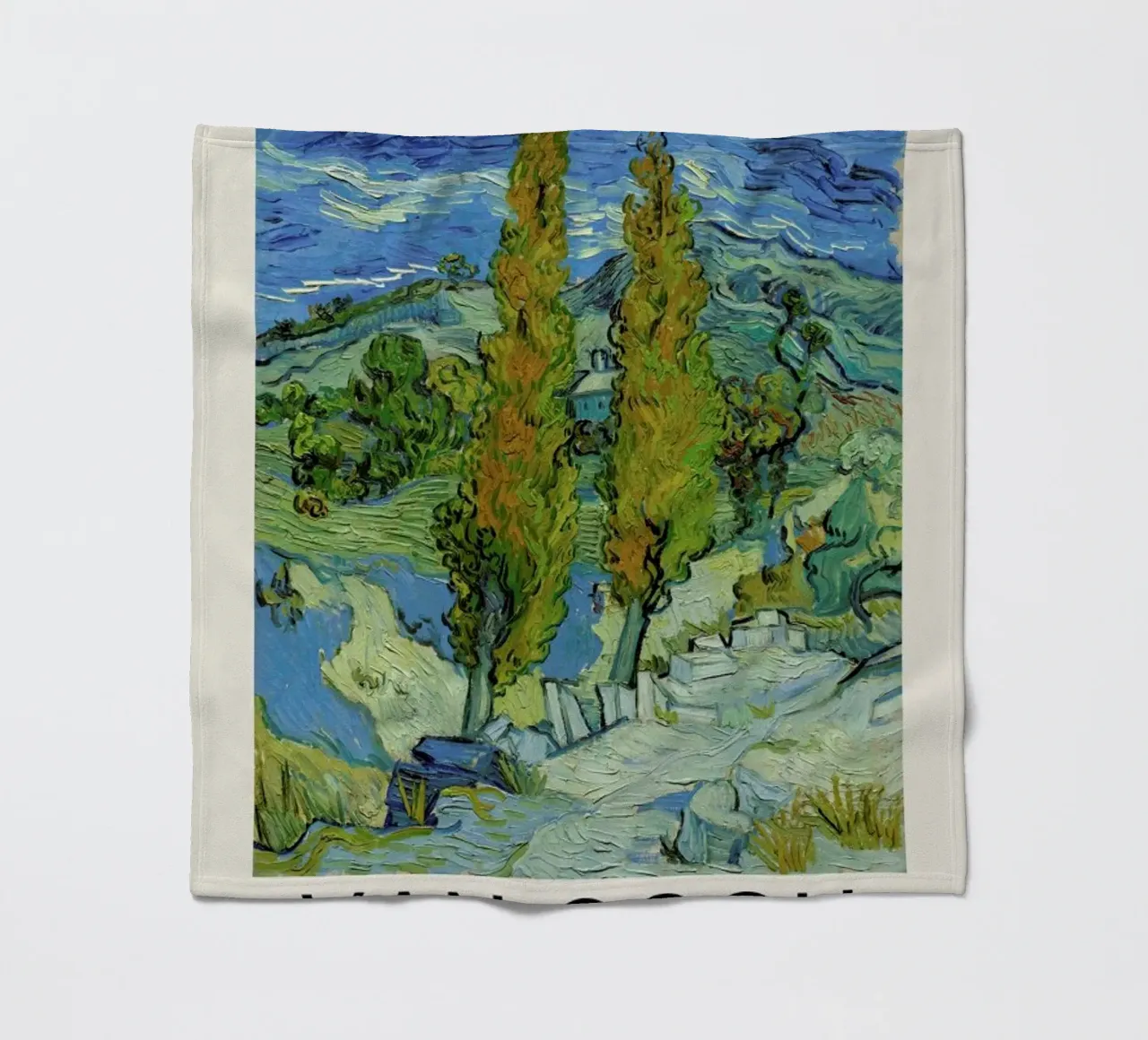 van Gogh - Two Poplars in the Alpilles Near Saint-Rémy coperta in pile da Vintage by JUNIQE
