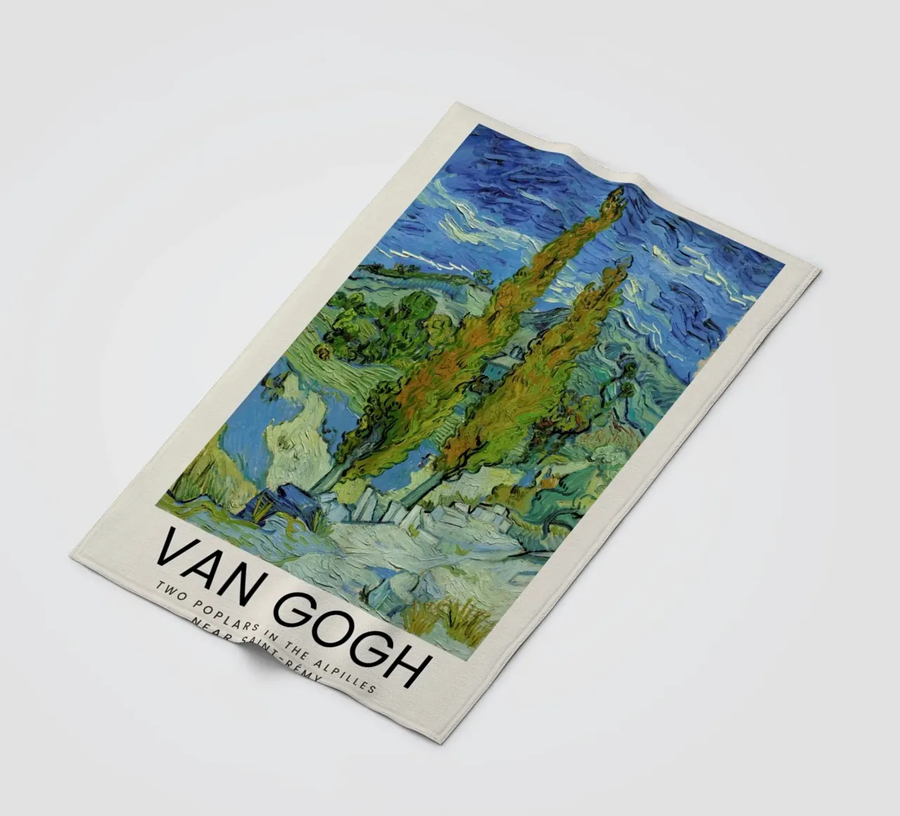 van Gogh - Two Poplars in the Alpilles Near Saint-Rémy coperta in pile da Vintage by JUNIQE