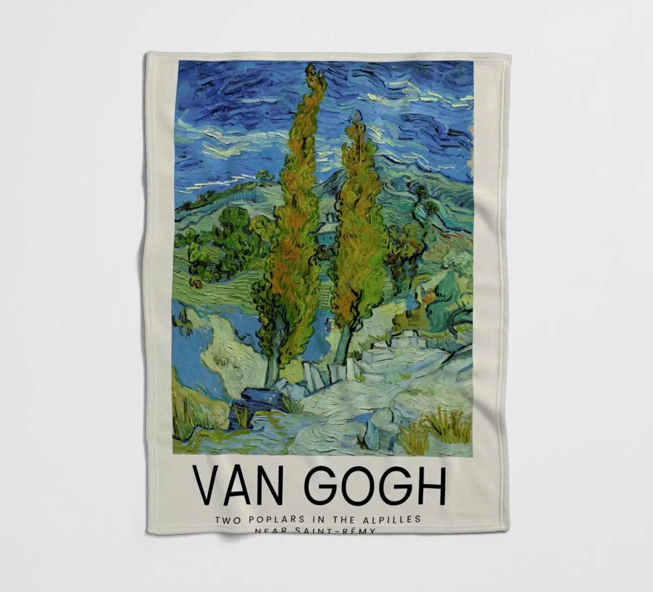van Gogh - Two Poplars in the Alpilles Near Saint-Rémy coperta in pile da Vintage by JUNIQE
