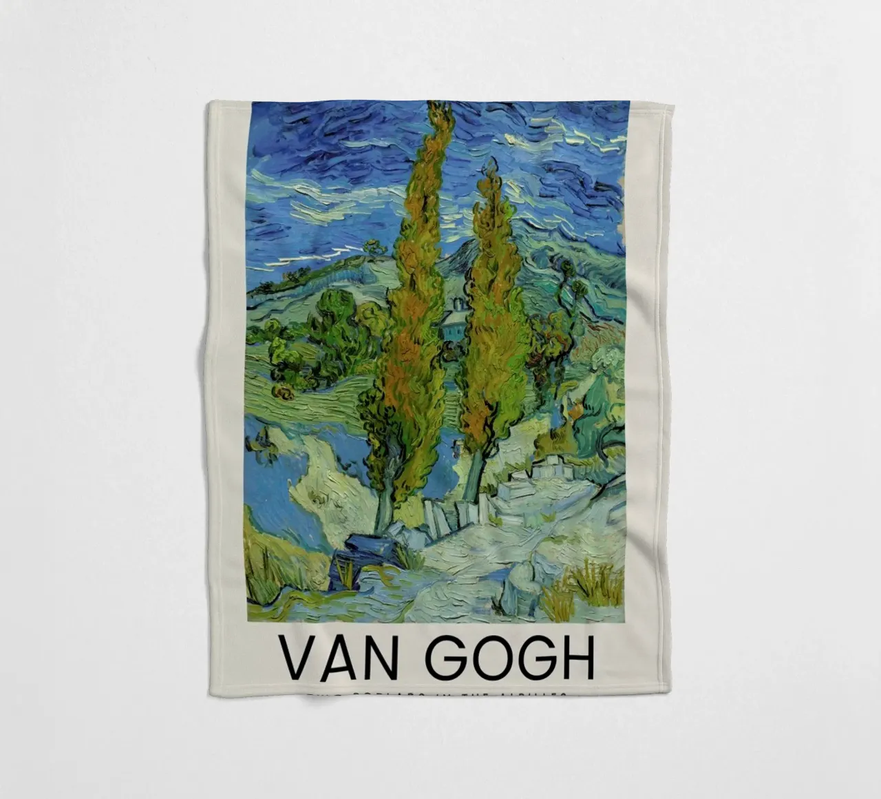 van Gogh - Two Poplars in the Alpilles Near Saint-Rémy coperta in pile da Vintage by JUNIQE