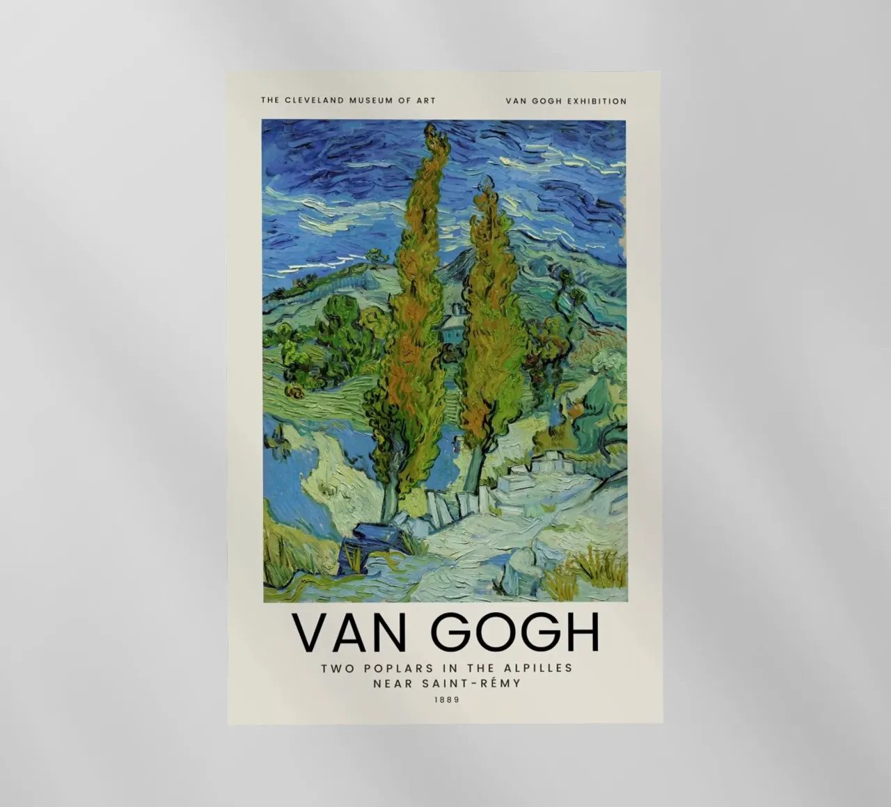 van Gogh - Two Poplars in the Alpilles Near Saint-Rémy pellicola backlit da Vintage by JUNIQE