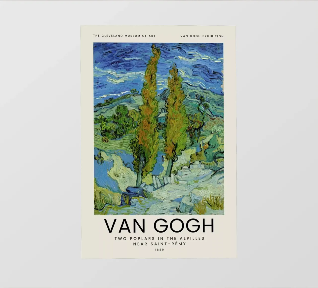 van Gogh - Two Poplars in the Alpilles Near Saint-Rémy pellicola backlit da Vintage by JUNIQE