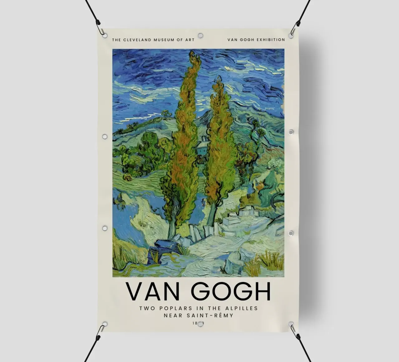 van Gogh - Two Poplars in the Alpilles Near Saint-Rémy telo in pvc da Vintage by JUNIQE