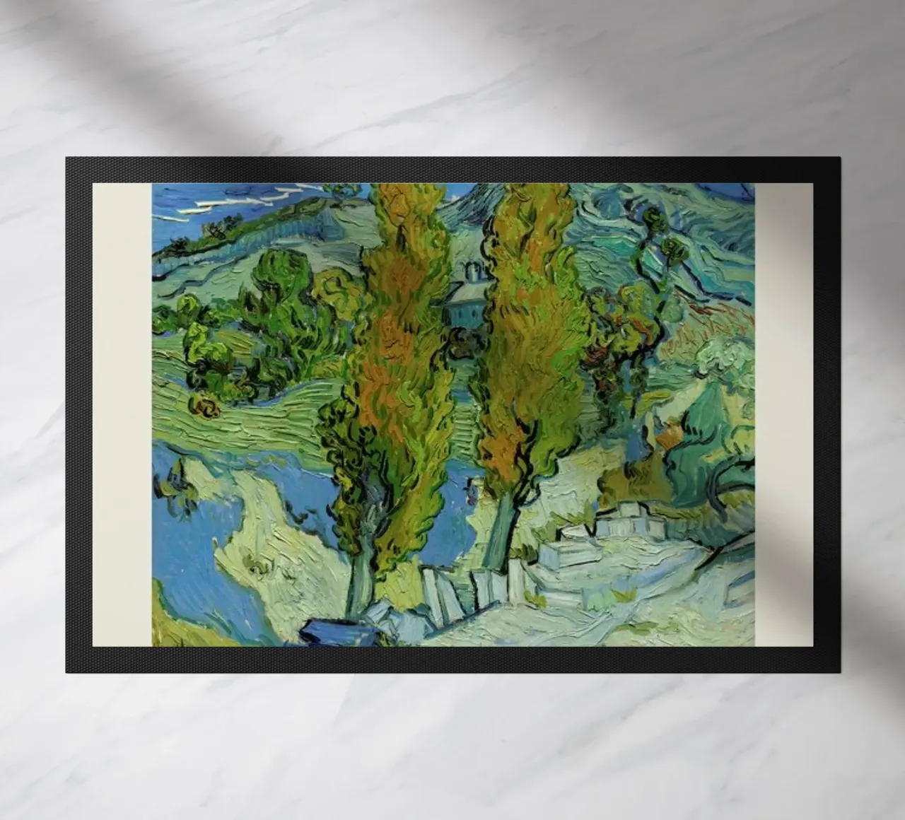 van Gogh - Two Poplars in the Alpilles Near Saint-Rémy zerbino da Vintage by JUNIQE