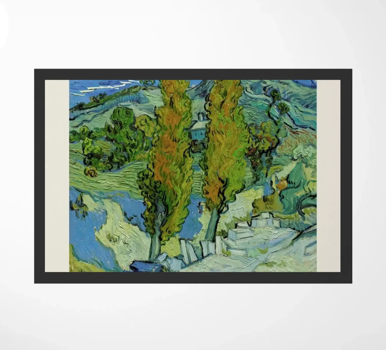 van Gogh - Two Poplars in the Alpilles Near Saint-Rémy zerbino da Vintage by JUNIQE