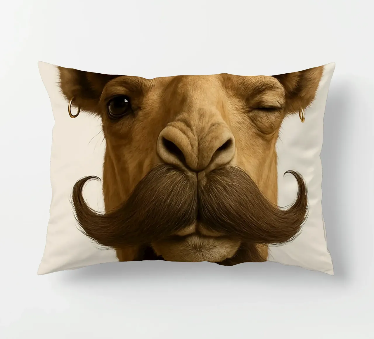 Cammello baffuto e occhiolino cuscino da So Cute Land - Affiches et posters