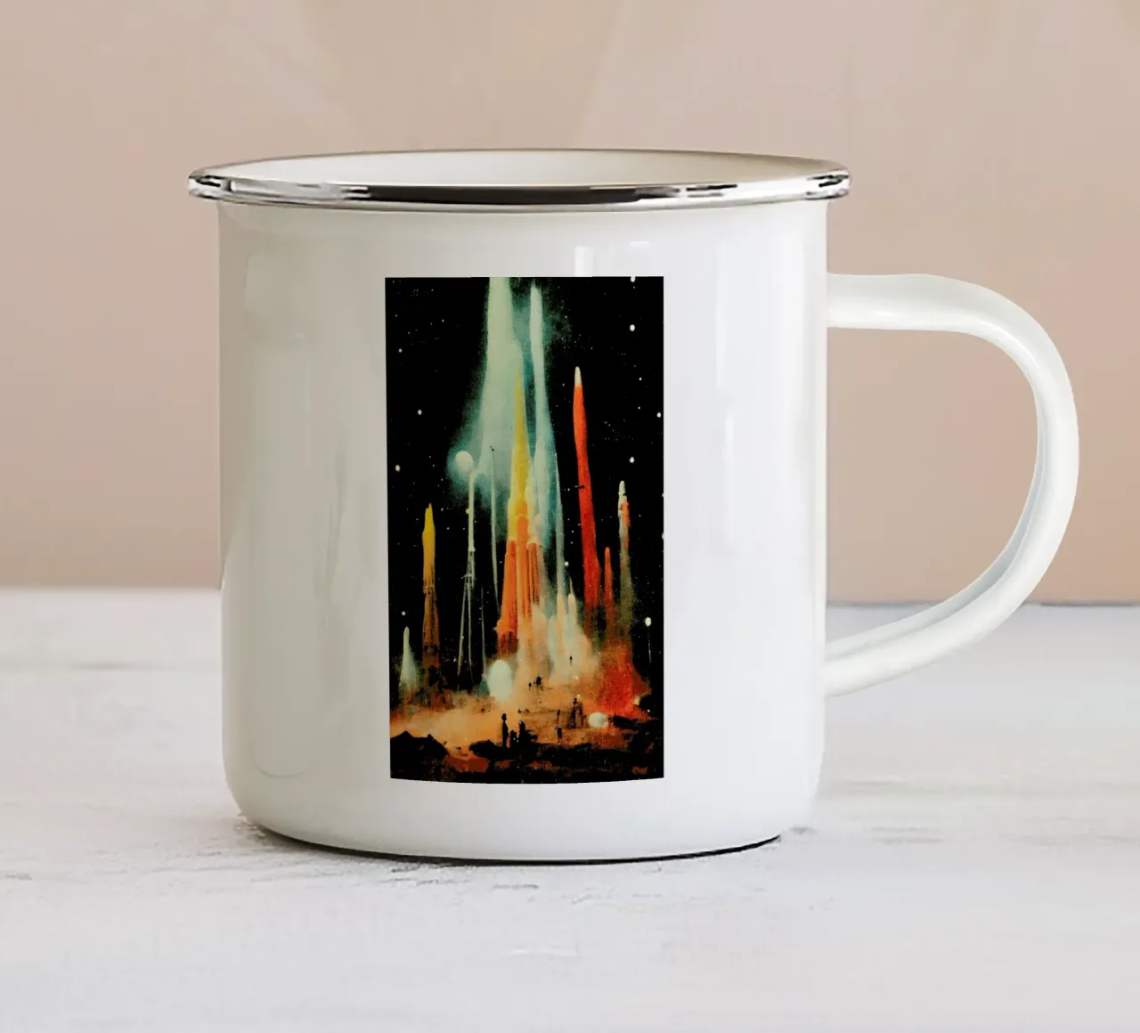 Space Station tazza in smalto da treechild