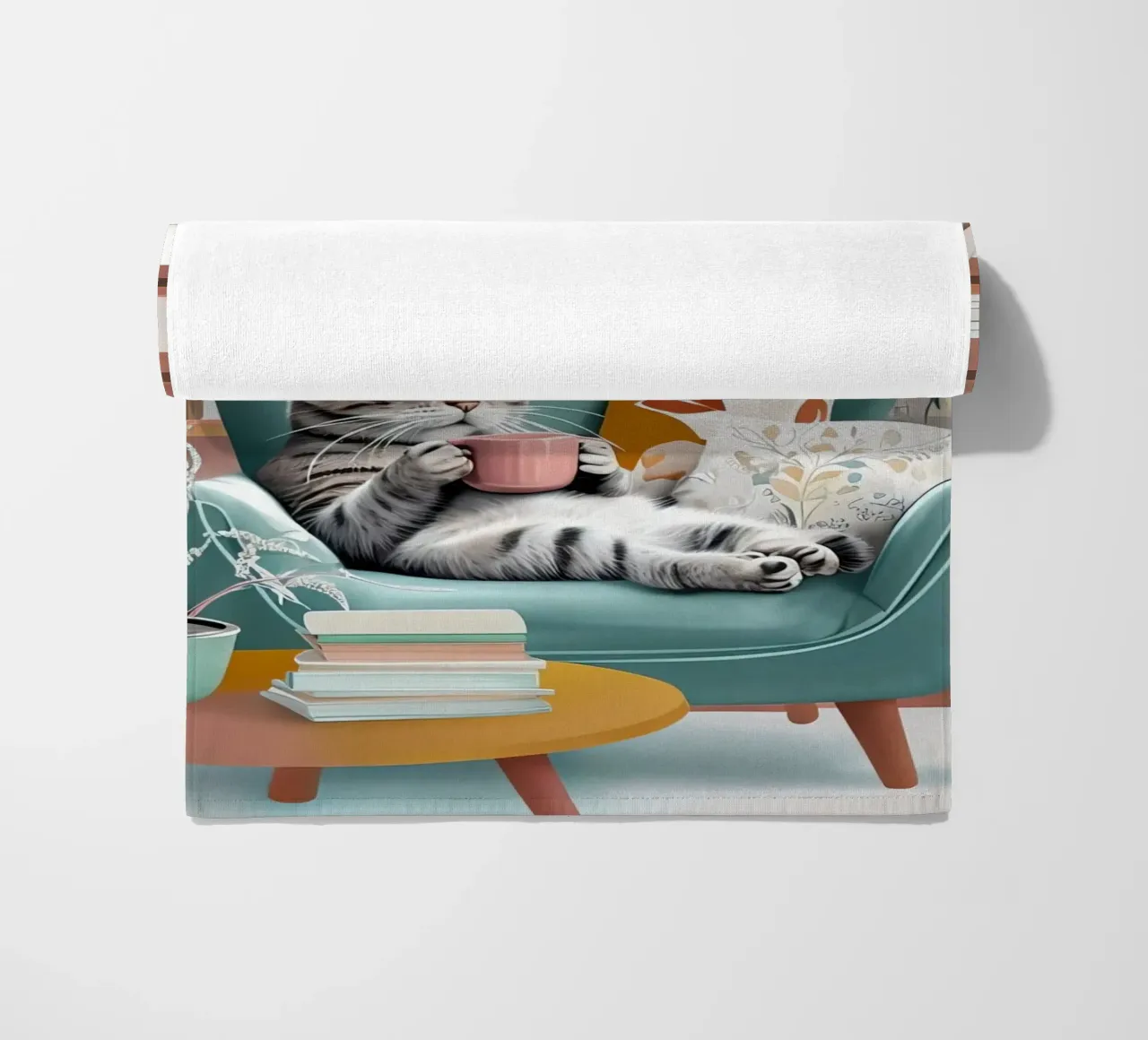 Gatto e caffè telo mare da 🥝 KIWI STORE