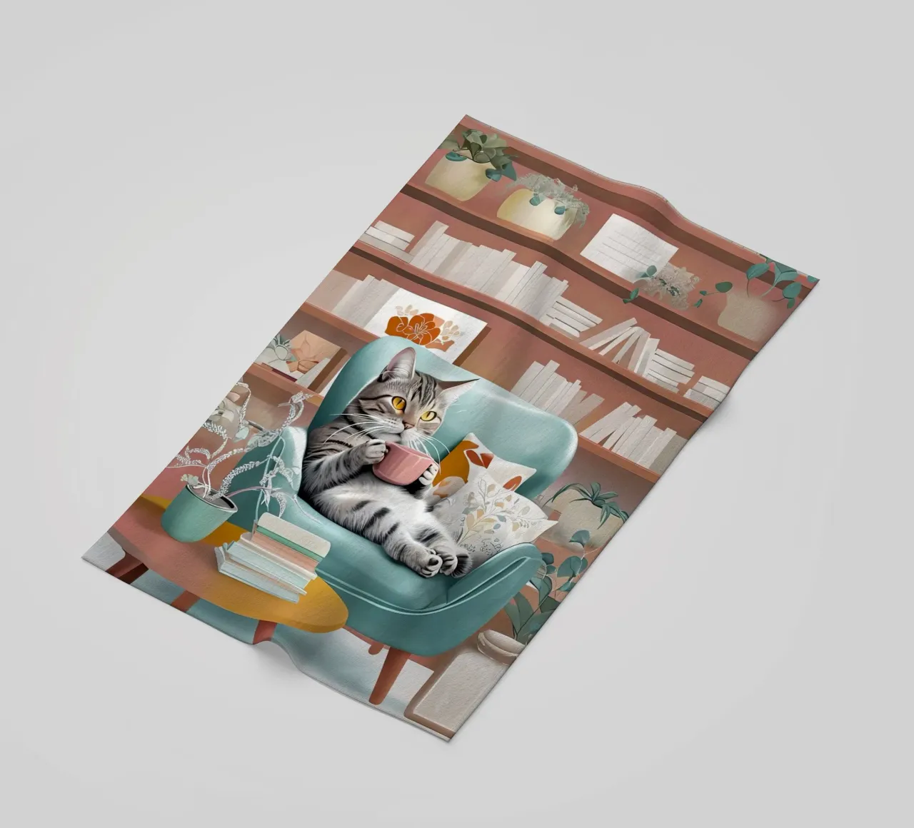 Gatto e caffè telo mare da 🥝 KIWI STORE