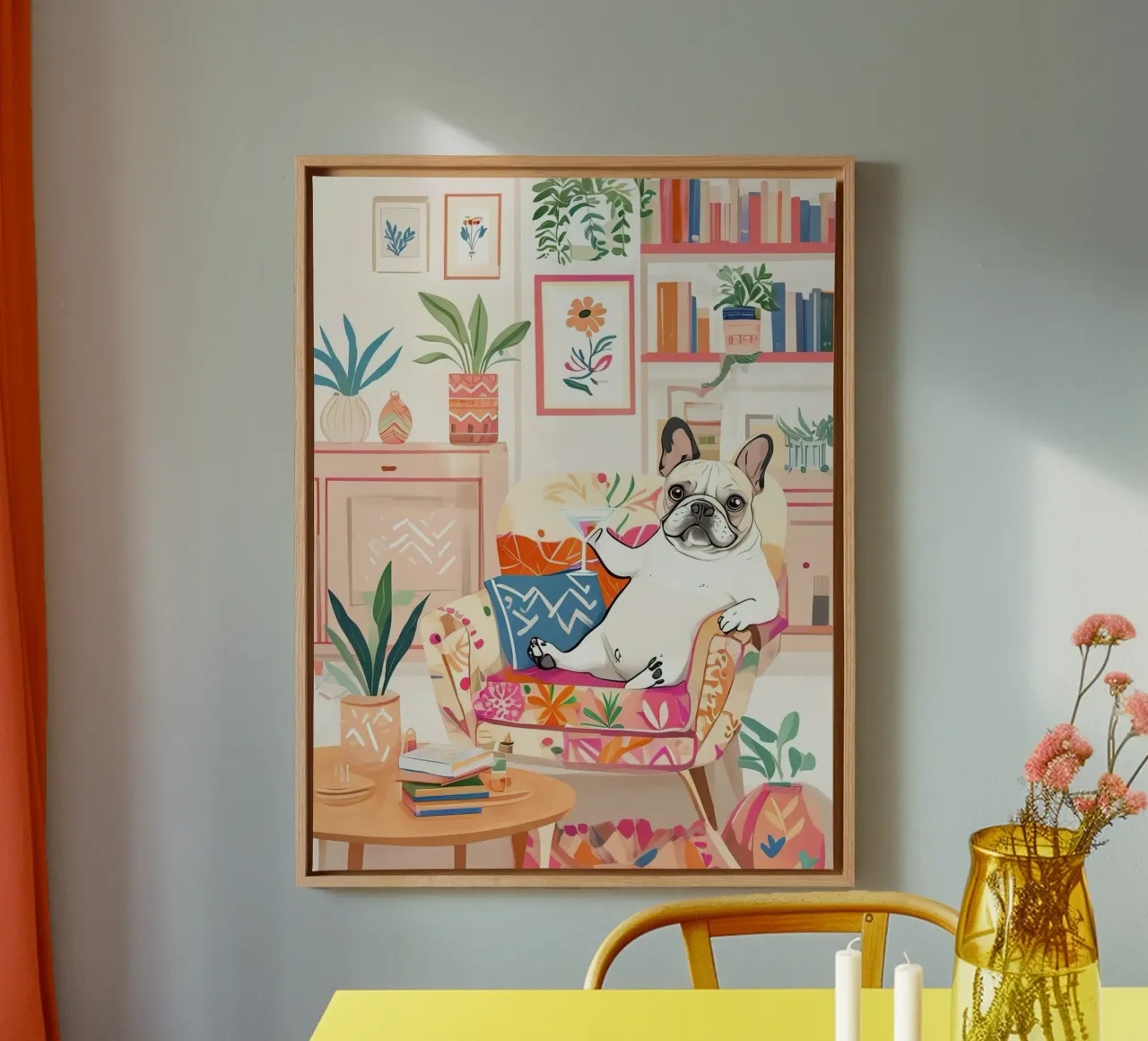 Cane e caffè tela con Cornice a cassetta da 🥝 KIWI STORE