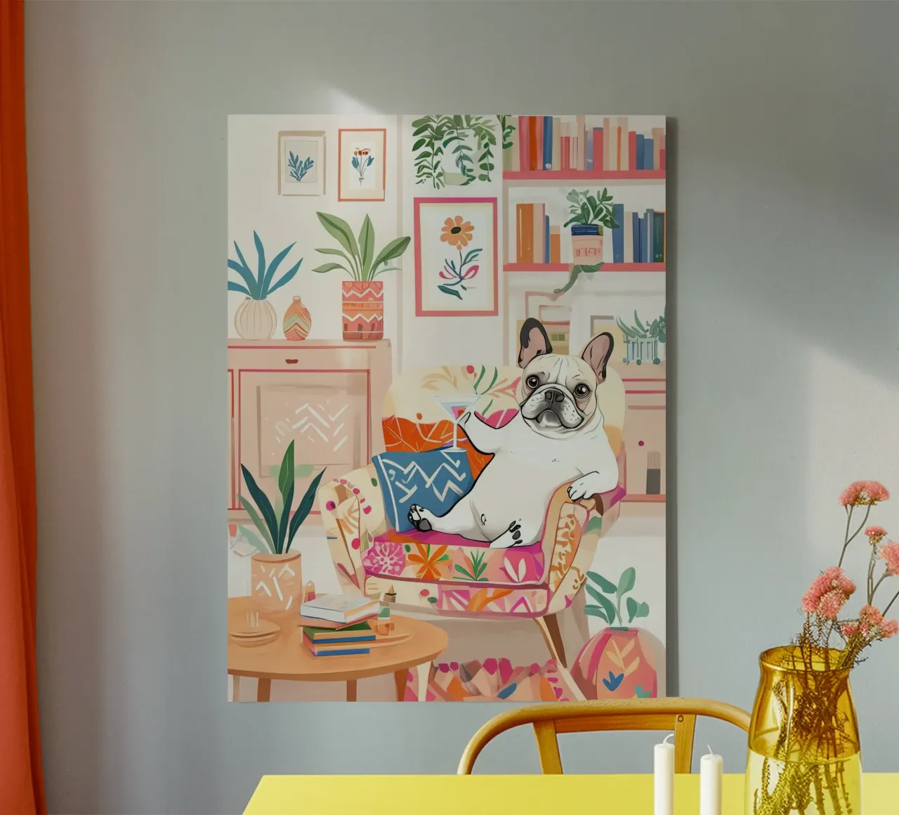 Cane e caffè tela con Cornice a cassetta da 🥝 KIWI STORE