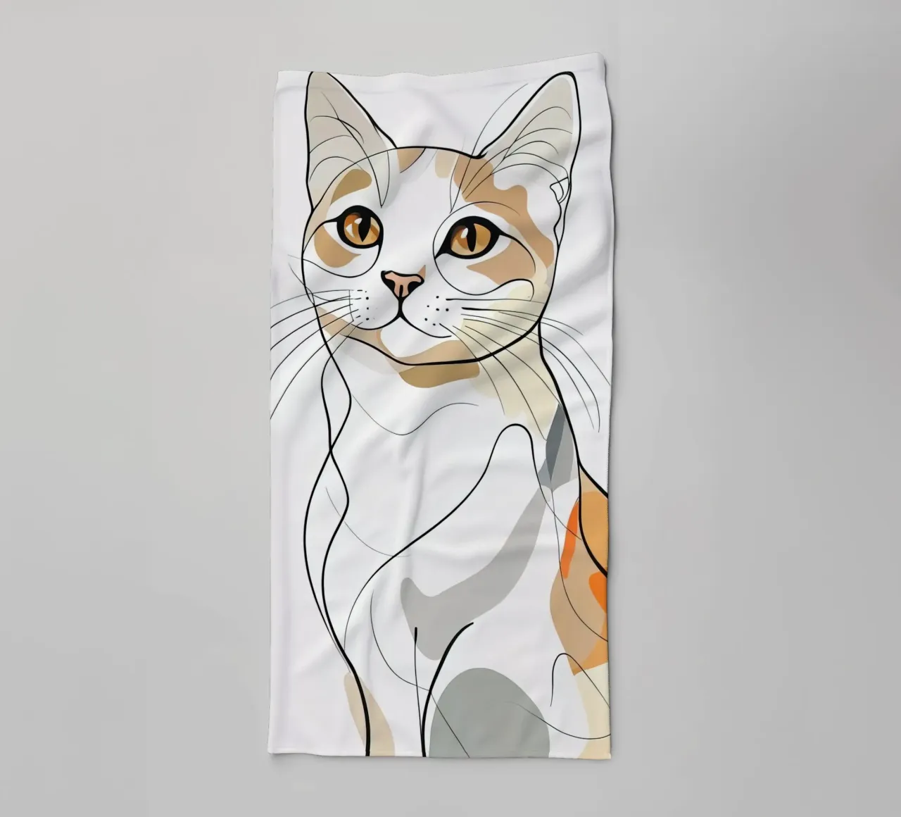 Minimalist cat towel by 🎁 ARTVI-SHOP