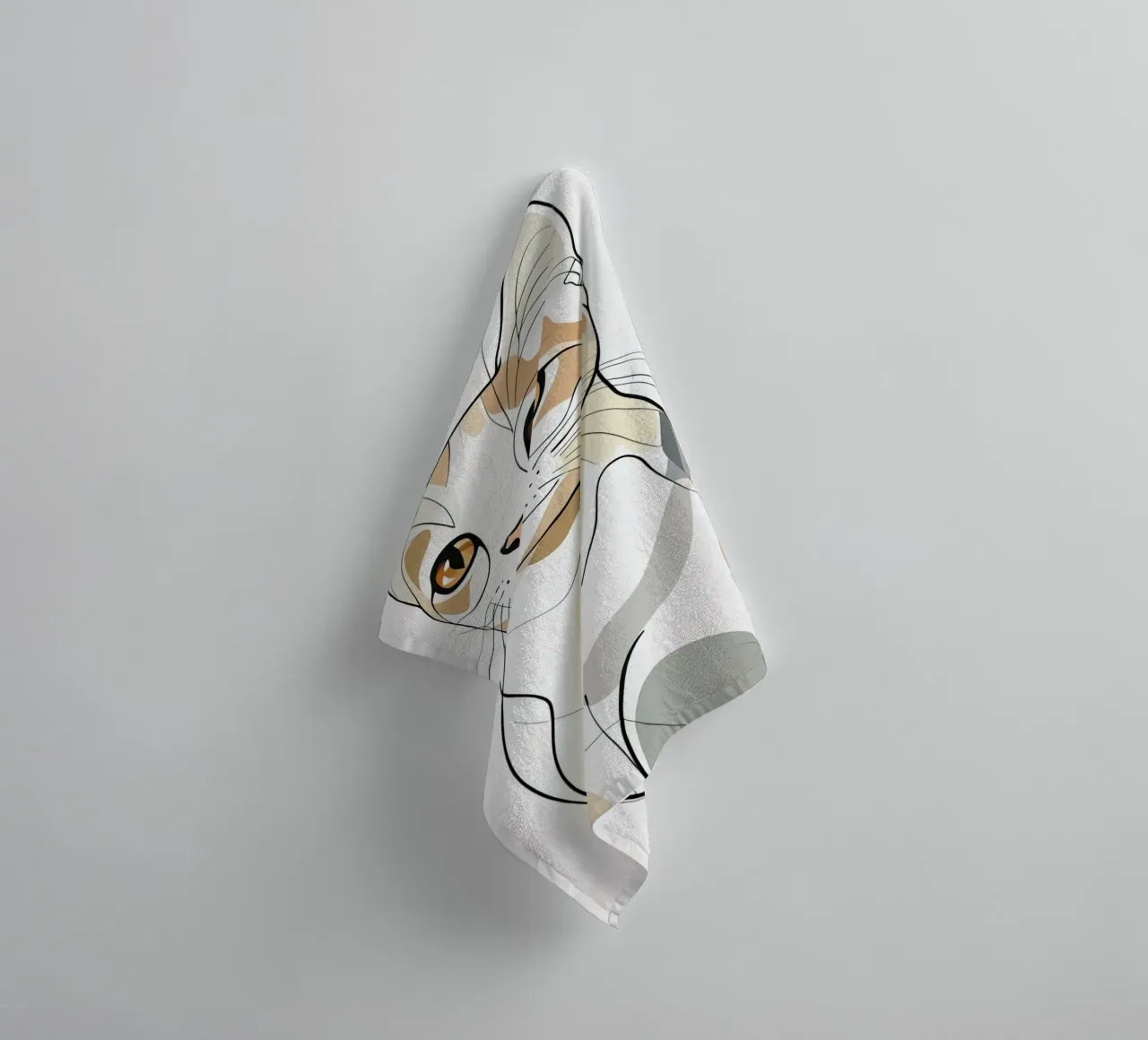 Minimalist cat towel by 🎁 ARTVI-SHOP