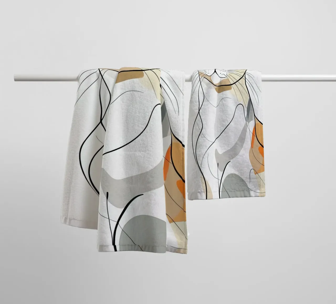 Minimalist cat towel by 🎁 ARTVI-SHOP