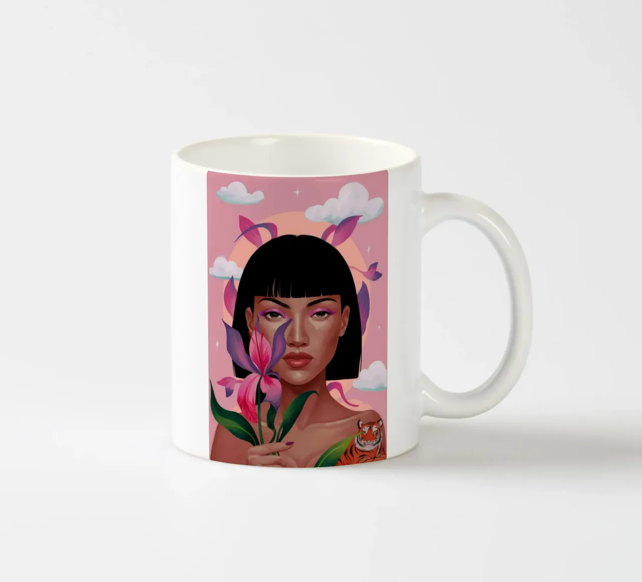 Reverie floreale della tigre tazza in ceramica da Aether Brush