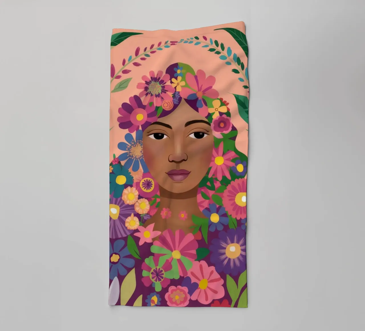 Floral Crown Goddess towel by Aether Brush
