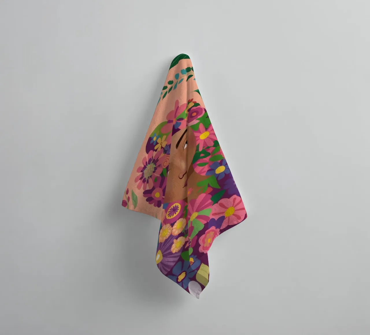Floral Crown Goddess towel by Aether Brush