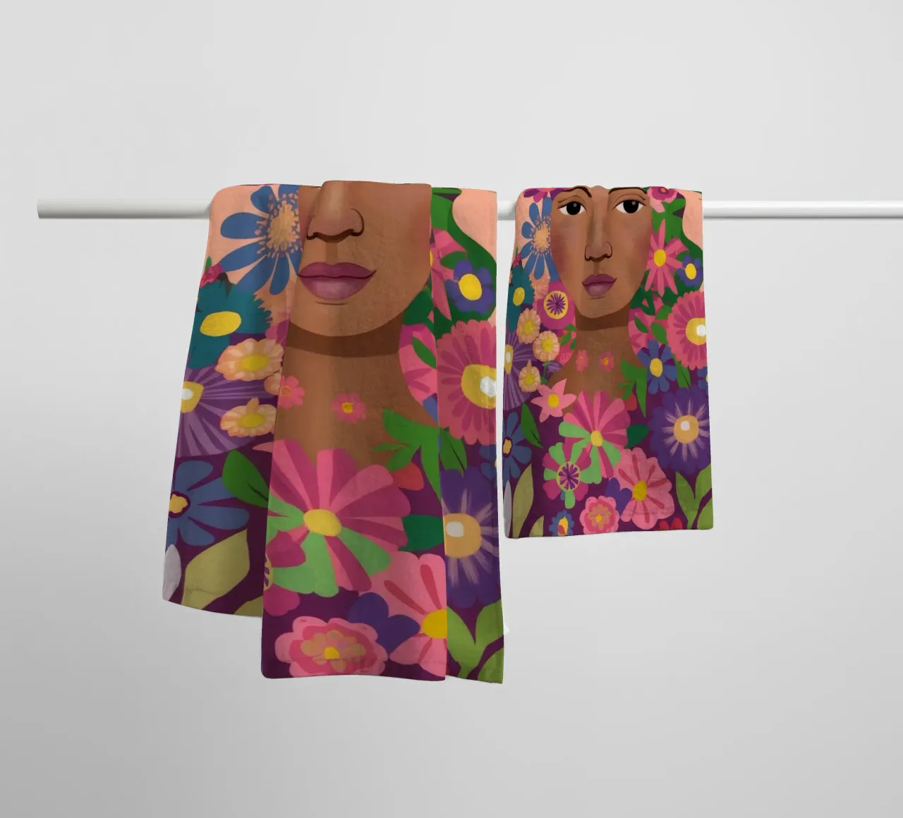 Floral Crown Goddess towel by Aether Brush