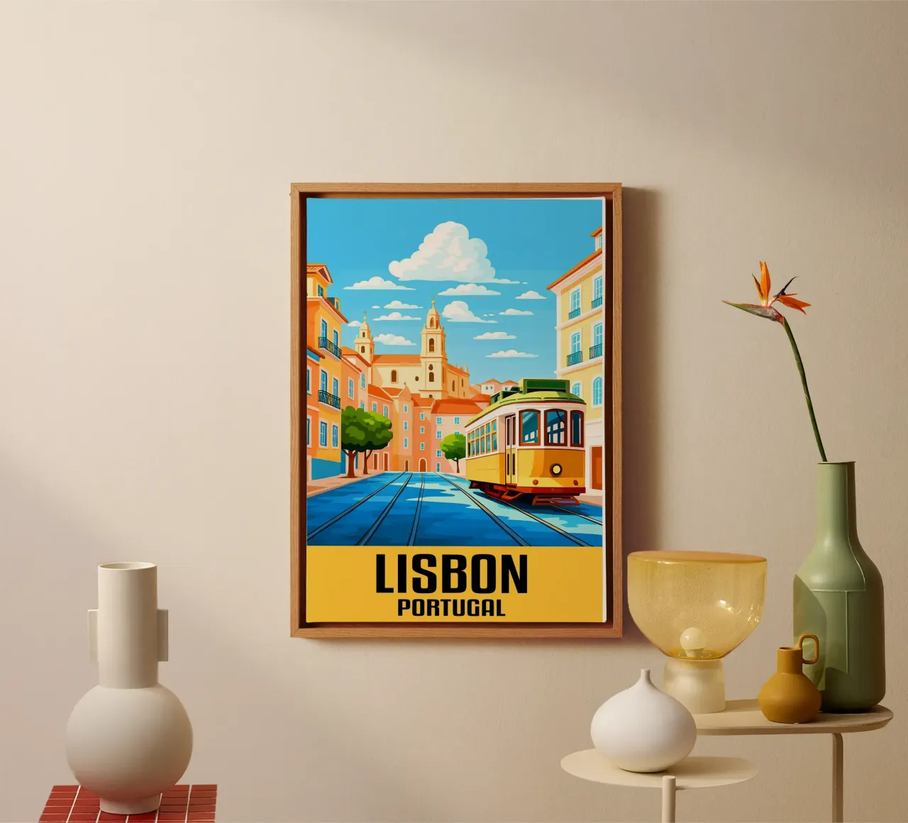 Lisbona Portogallo Città Arte Immaginazione tela con Cornice a cassetta da oneheart