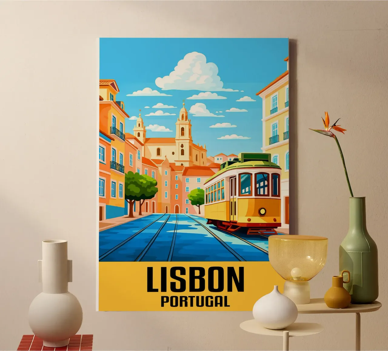 Lisbona Portogallo Città Arte Immaginazione tela con Cornice a cassetta da oneheart
