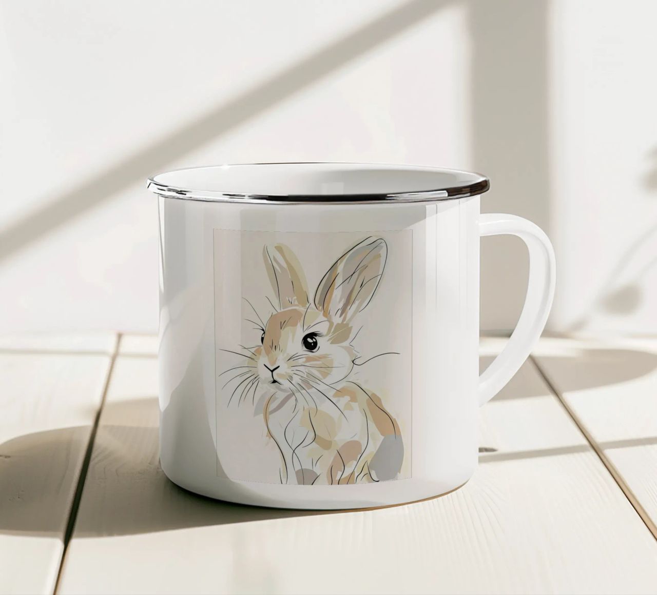 coniglio minimalista tazza in smalto da ARTVI-SHOP