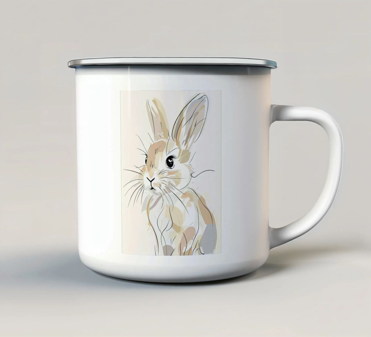 coniglio minimalista tazza in smalto da ARTVI-SHOP