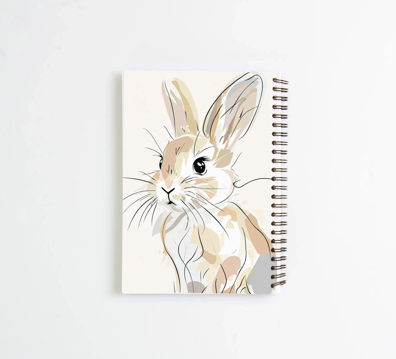 minimalist rabbit spiral notebook by ARTVI-SHOP
