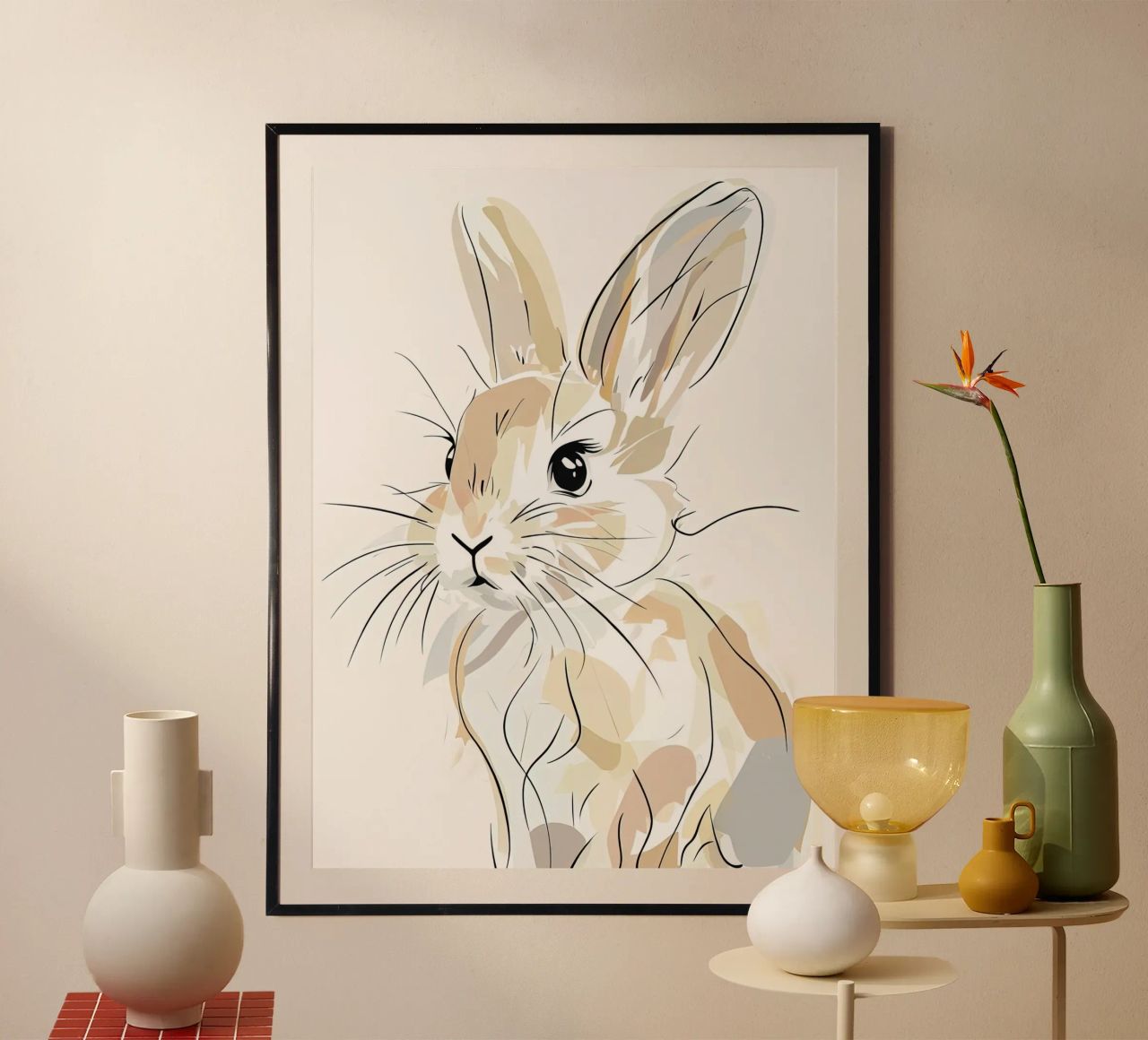 minimalist rabbit poster by ARTVI-SHOP