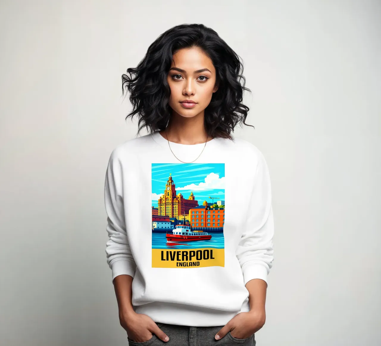 Liverpool Inghilterra Città Arte Immaginazione felpa da oneheart