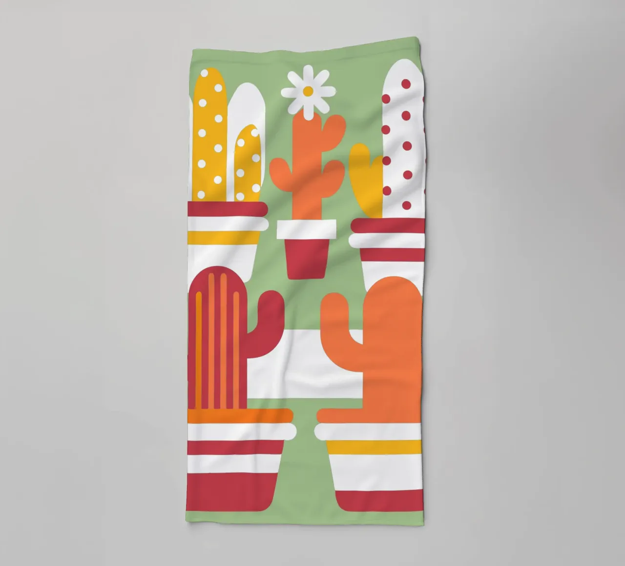 Cactus and Stacked Vase towel by FLOWER PLACE SHOP