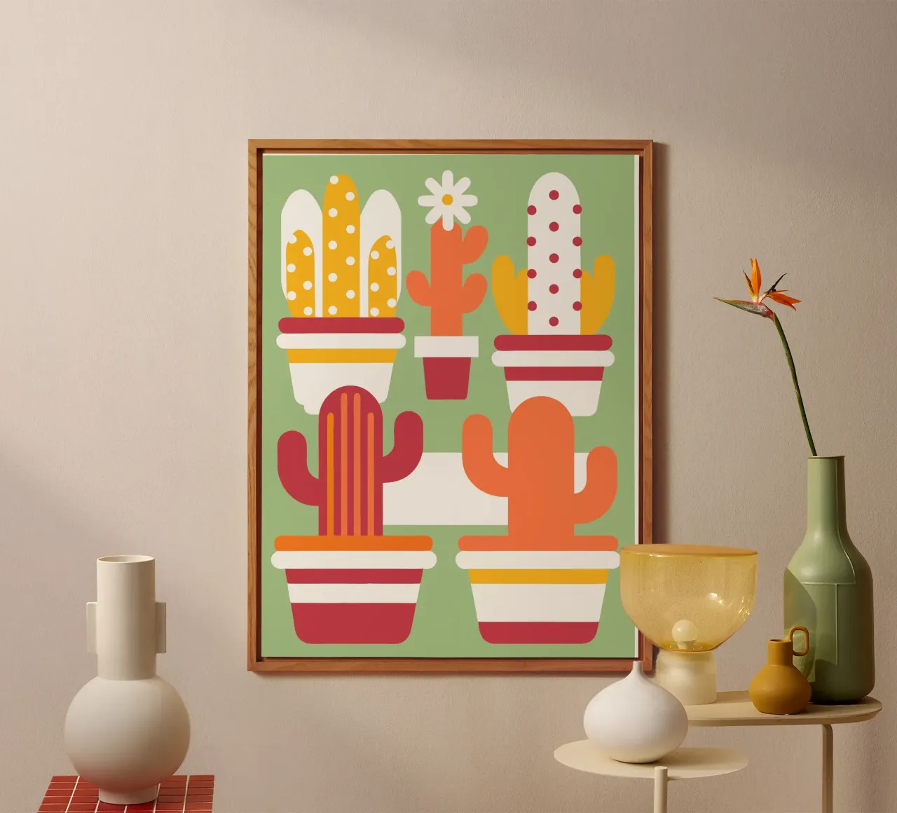 Cactus and Stacked Vase forex plate by FLOWER PLACE SHOP