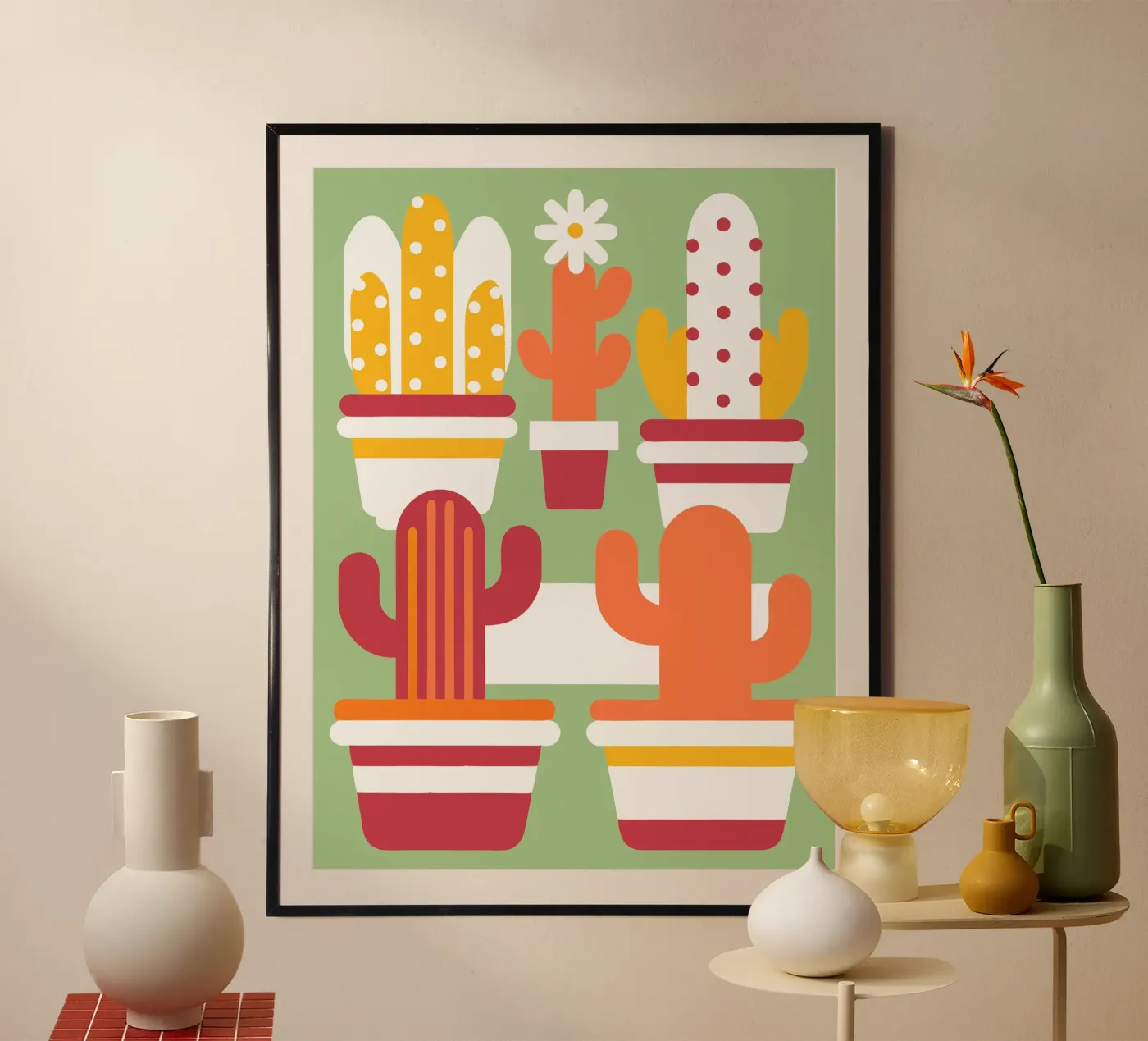 Cactus e vaso impilato poster da FLOWER PLACE SHOP