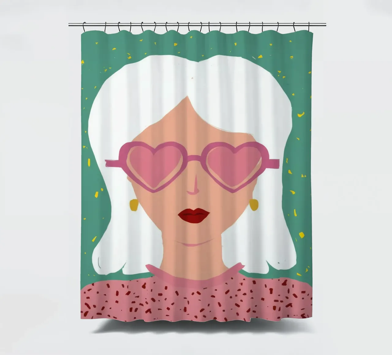 Diva del corazón cortina de baño de Aether Brush