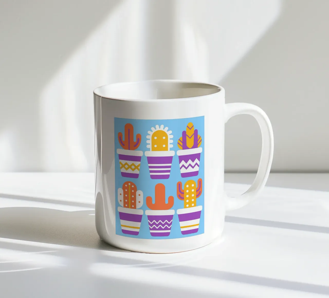 Cactus e vaso impilato tazza in ceramica da FLOWER PLACE SHOP