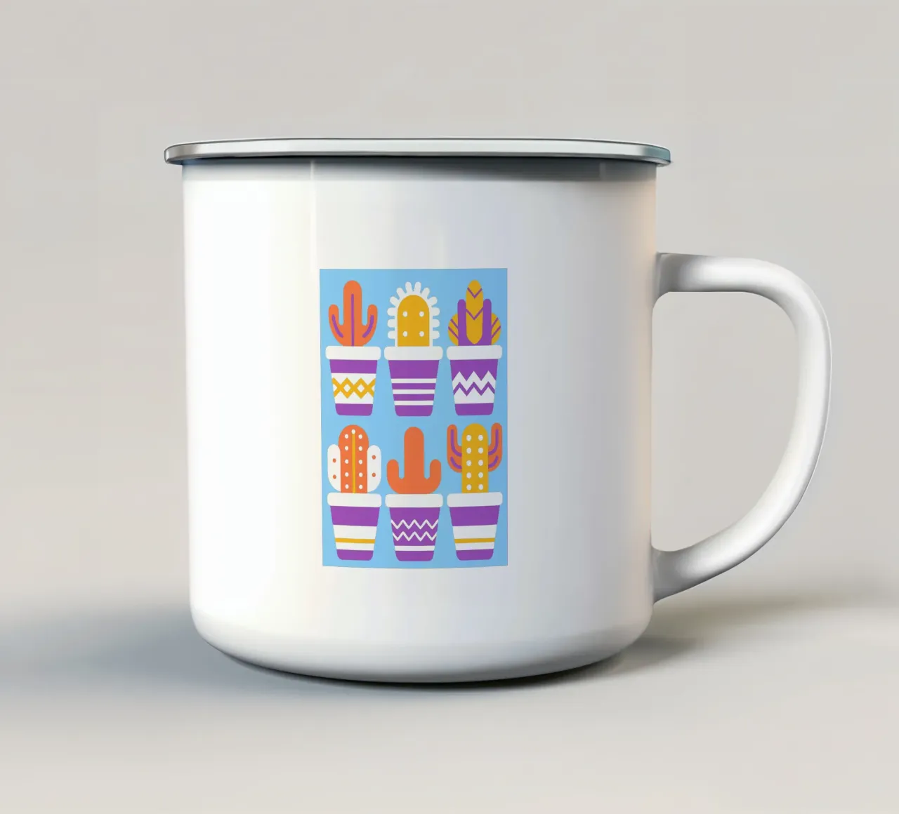 Cactus e vaso impilato tazza in smalto da FLOWER PLACE SHOP