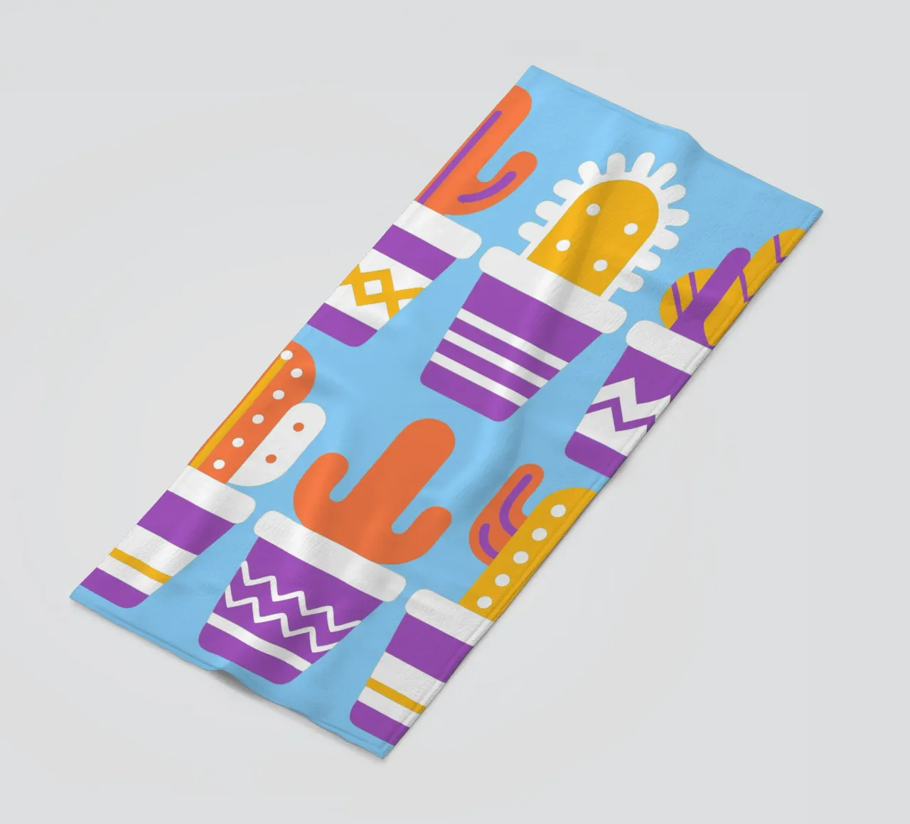 Cactus e vaso impilato telo mare da FLOWER PLACE SHOP