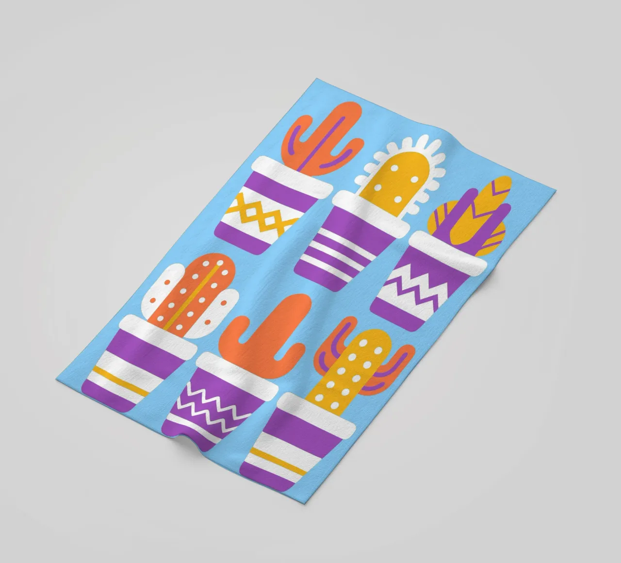 Cactus e vaso impilato telo mare da FLOWER PLACE SHOP