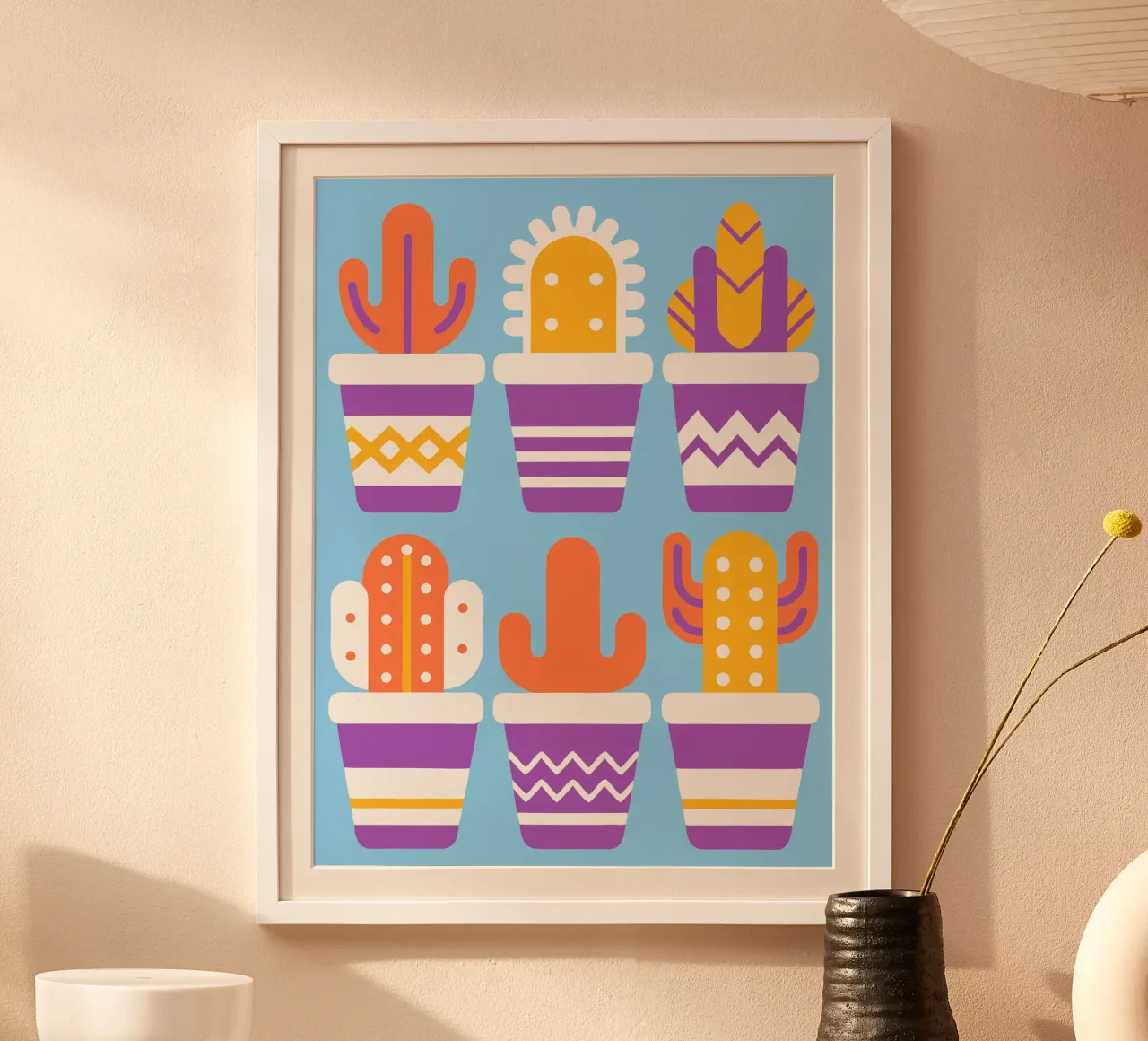 Cactus e vaso impilato poster da FLOWER PLACE SHOP