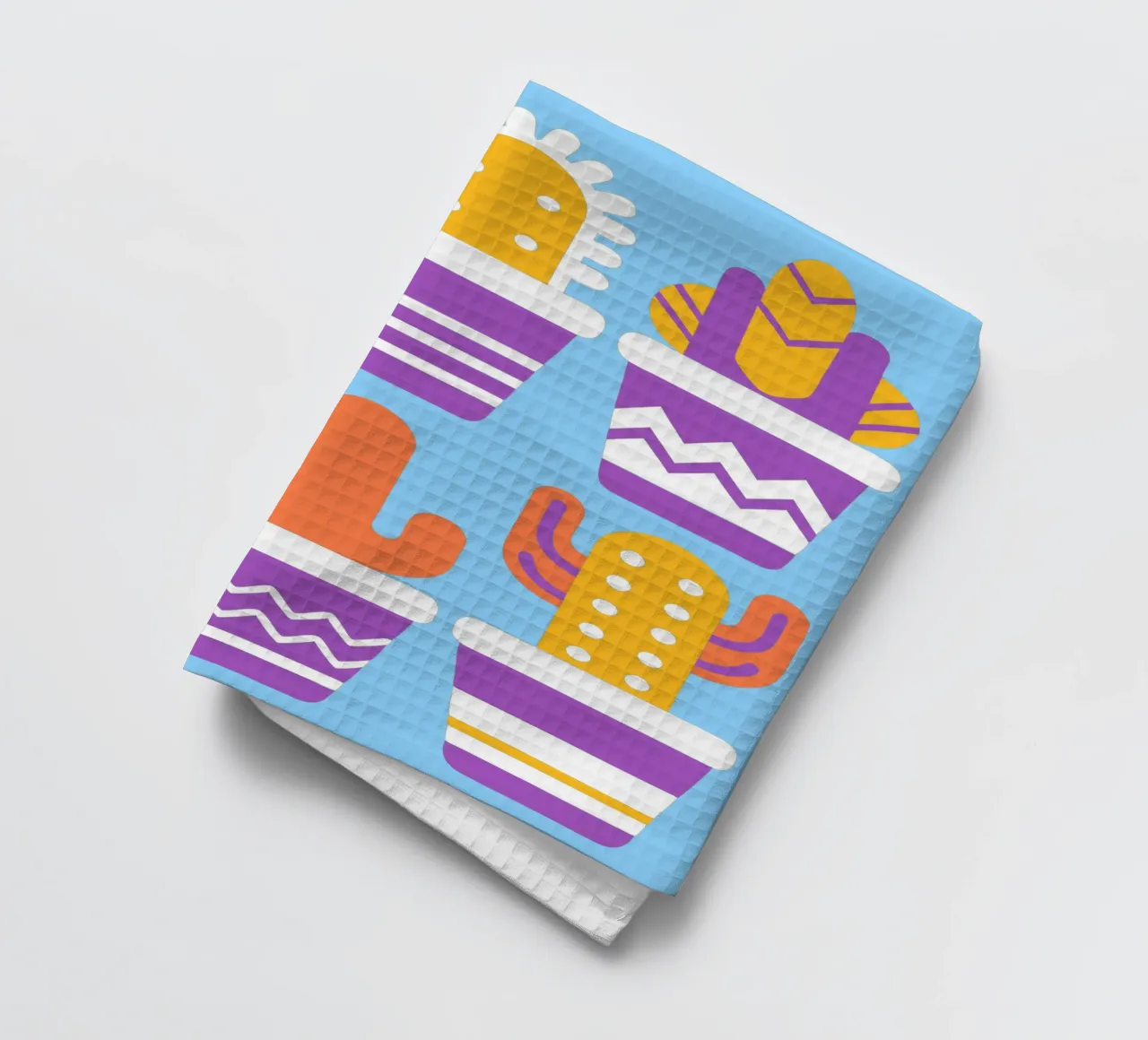 Cactus and Stacked Vase tea towel by FLOWER PLACE SHOP